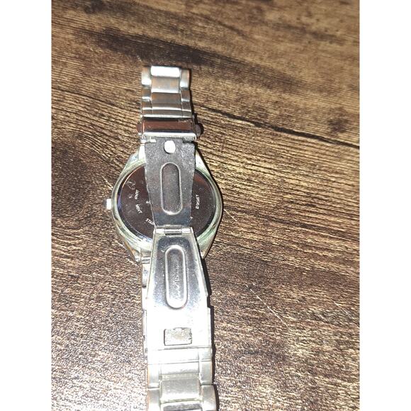 Disney Mickey Mouse Accutime MK2060 Silver Tone Clear Rhinestone Analog Watch - Picture 3 of 5